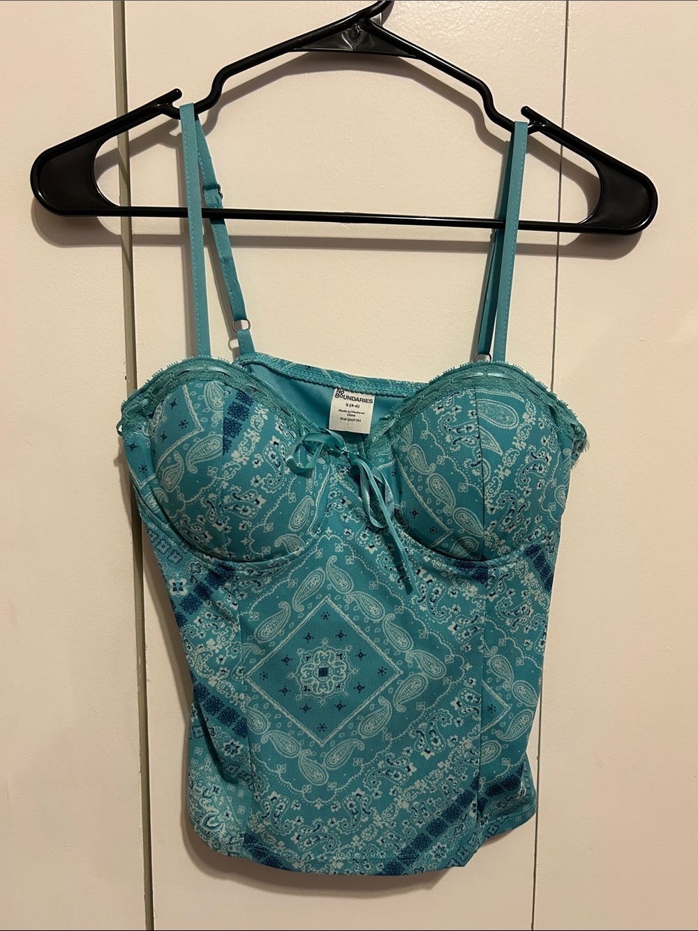 Teal Paisley Bustier Camisole